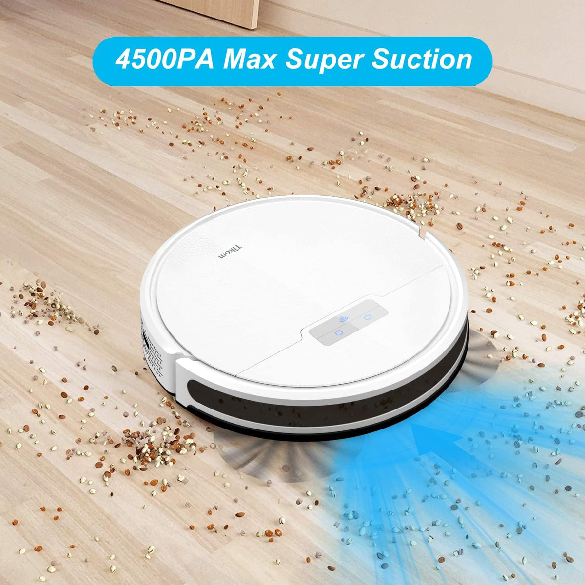 2 in 1 Robot Vacuum and Mop Combo, 4500Pa Suction, 150mins Max, Wi-Fi Q535507