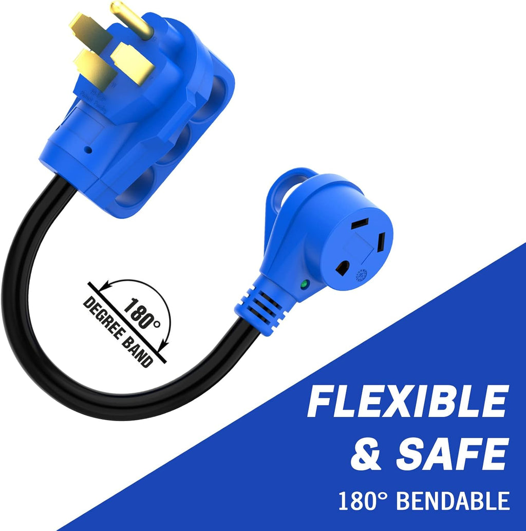 50 Amp to 30 Amp RV Adapter with Grip Handle, 12 Inch Pack of 2 K474237