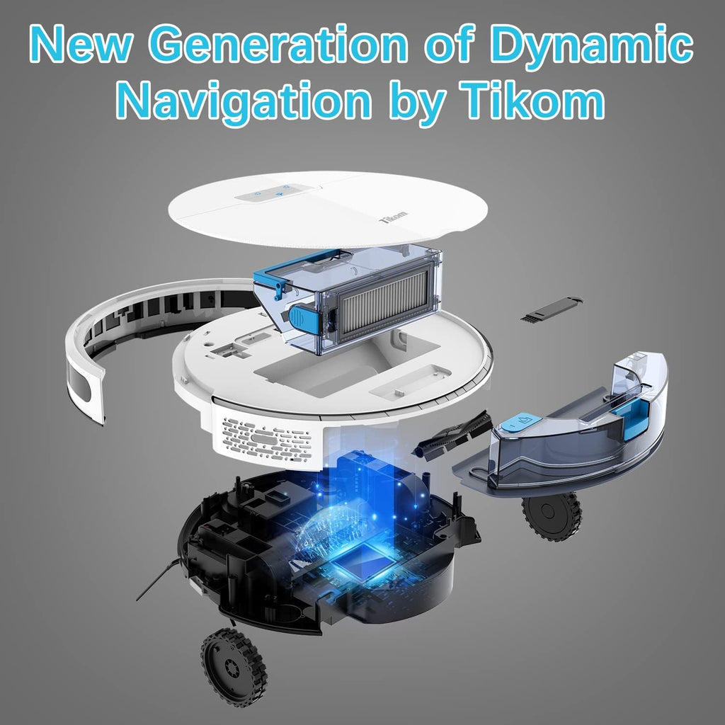 2 in 1 Robot Vacuum and Mop Combo, 4500Pa Suction, 150mins Max, Wi-Fi Q535507