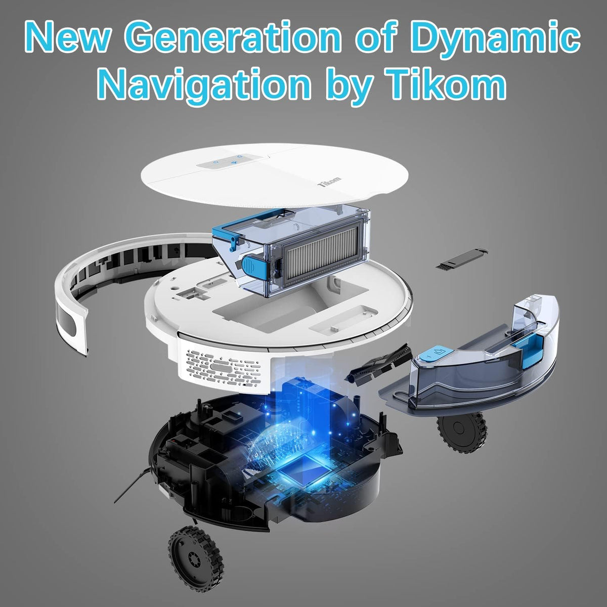 2 in 1 Robot Vacuum and Mop Combo, 4500Pa Suction, 150mins Max, Wi-Fi Q535507