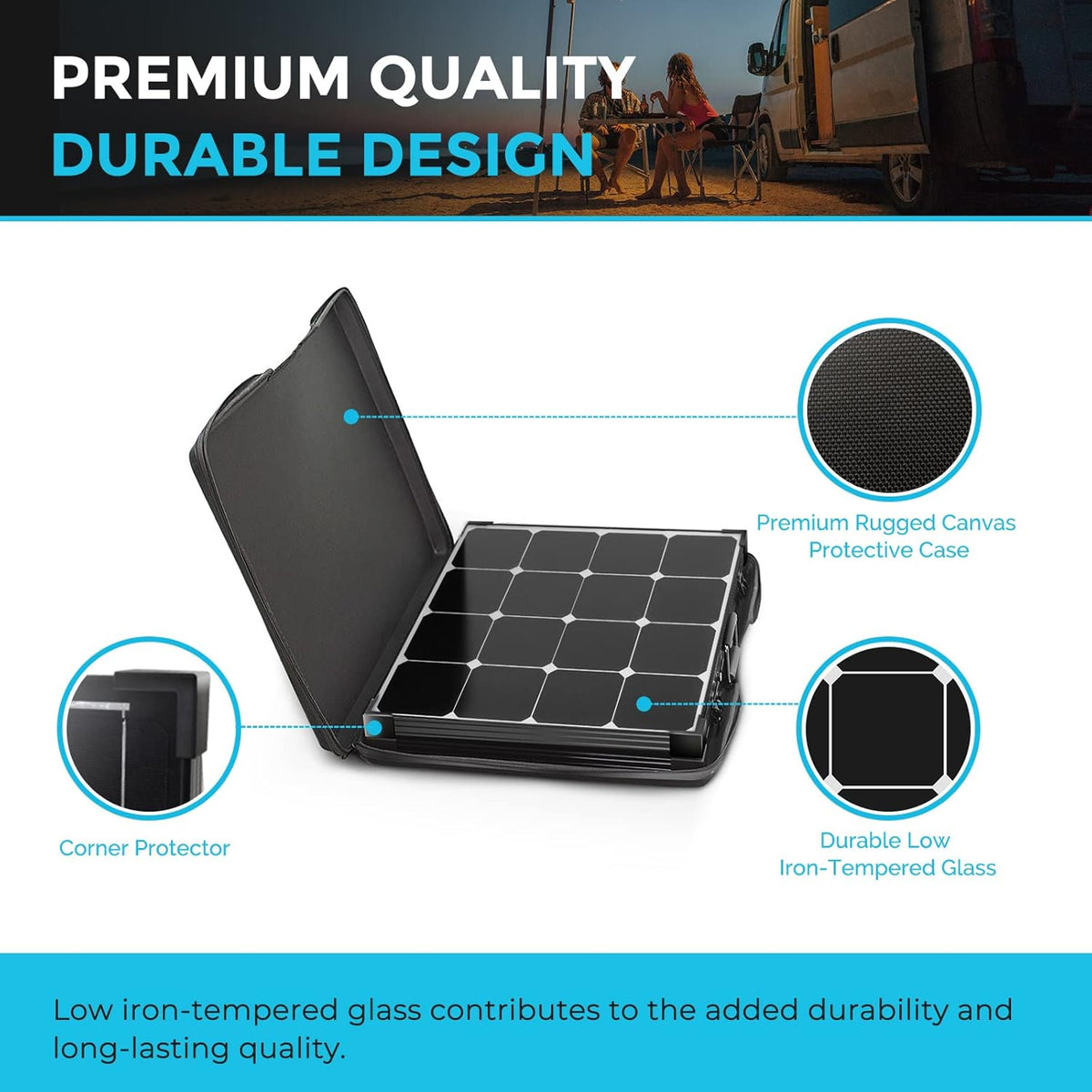 100W 12V Monocrystalline Portable Foldable Solar Panel Suitcase F486