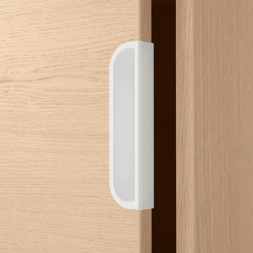 White Stained Oak Veneer Cabinet with Sliding Doors K1998