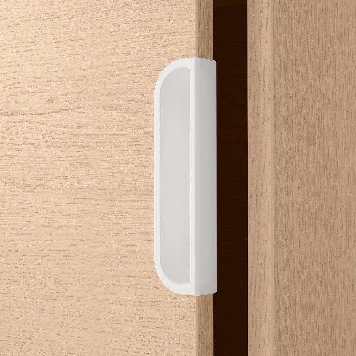 White Stained Oak Veneer Cabinet with Sliding Doors K1998