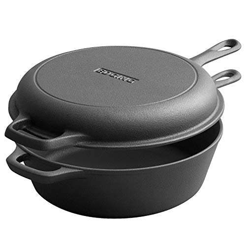 Pre-Seasoned Cast Iron Dutch Oven with Skillet Lid 5QT Z277530