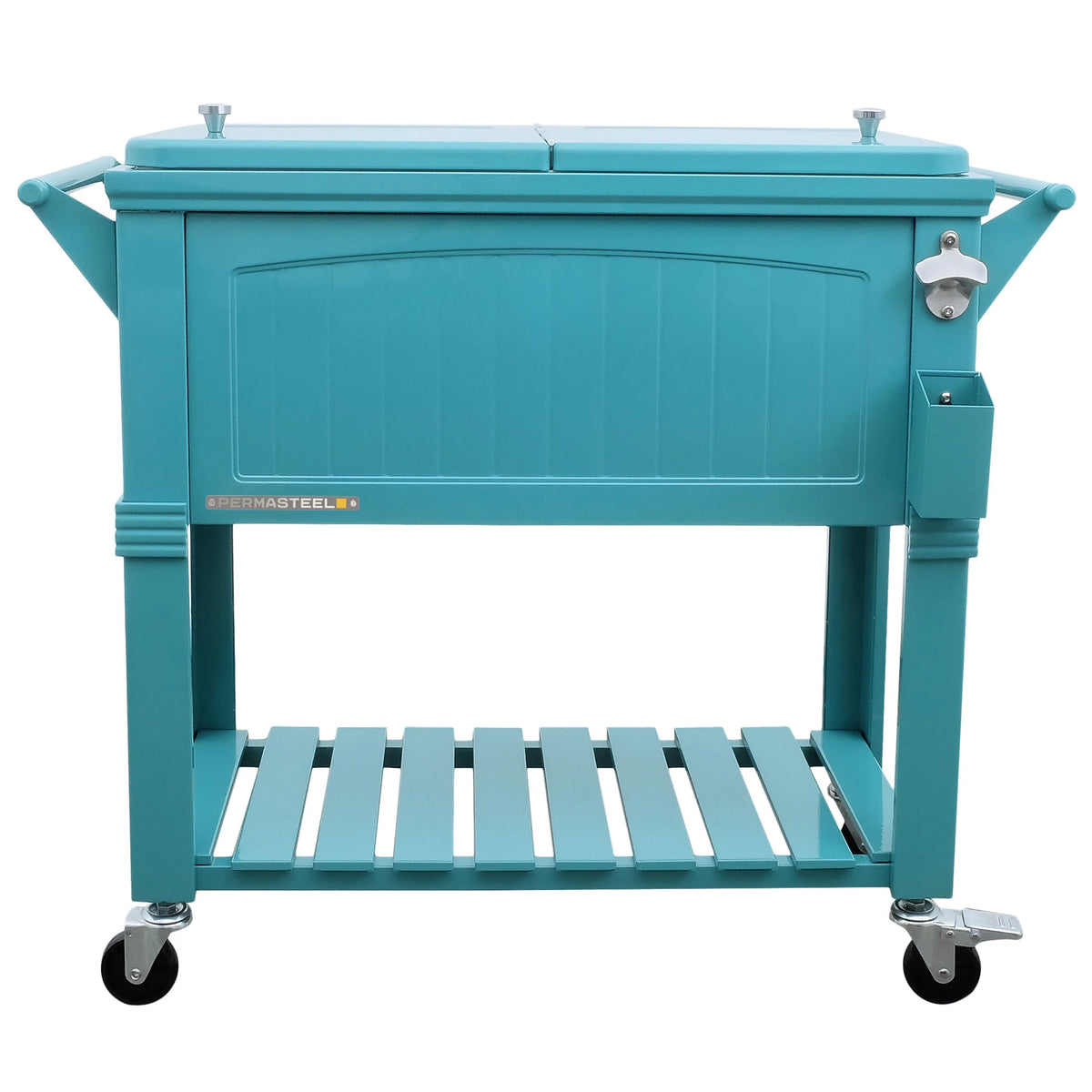 80-Qt Steel Patio Cooler on Wheels F948