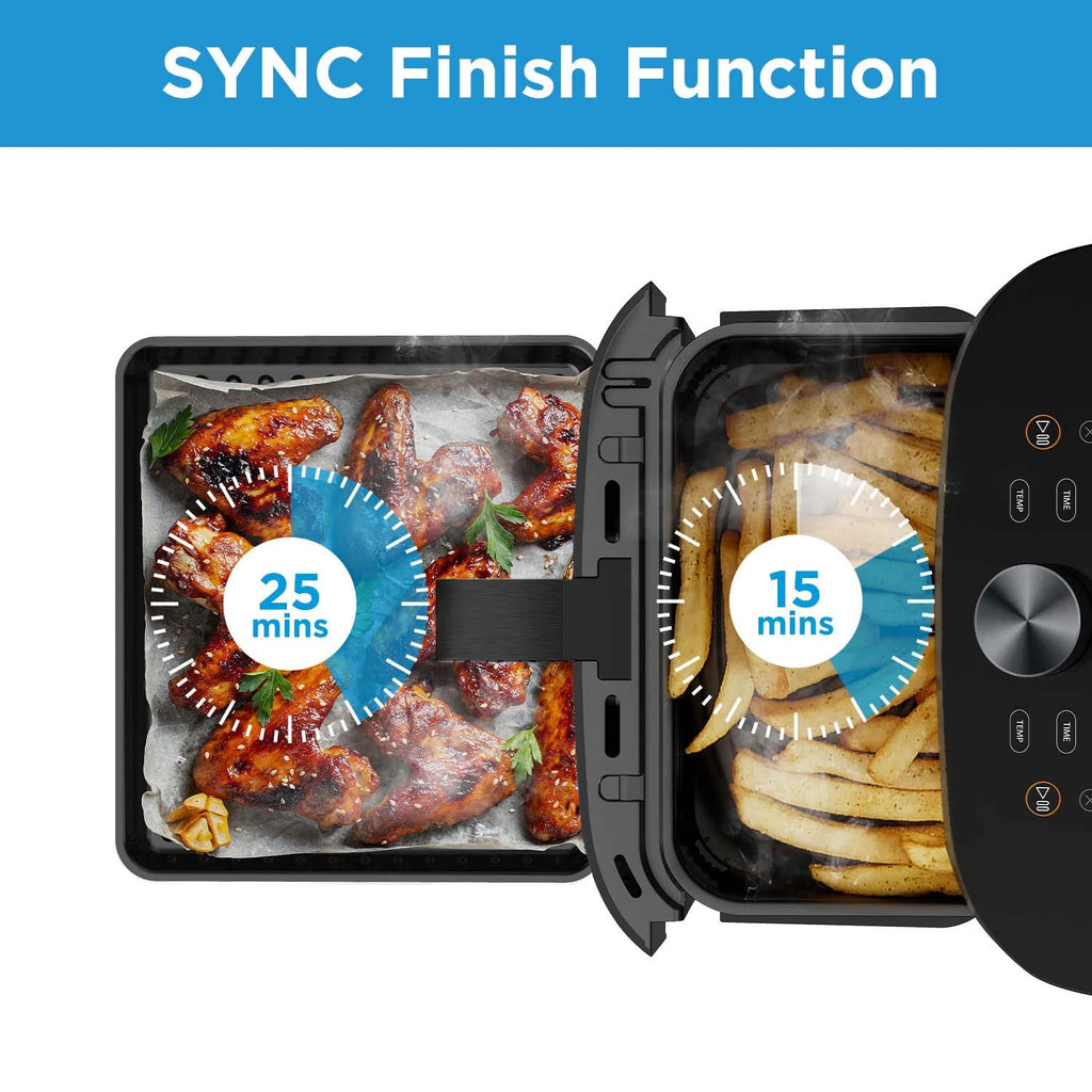11 Quart 8-in-1 Two-Zone Air Fryer Oven W456