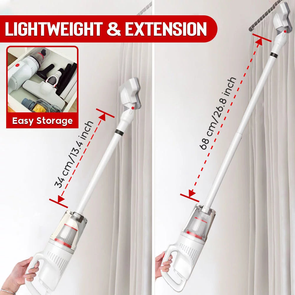 Cordless Stick Vacuum Cleaner, 12000Pa 4 in 1 Handheld (White) Z165352