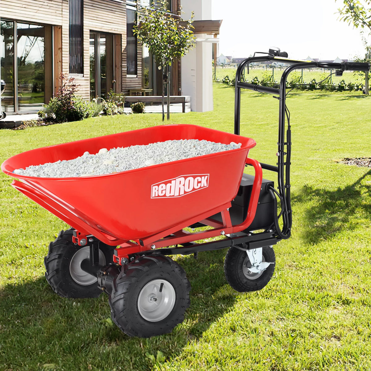 48V28Ah 500W Steel Electric Wheelbarrow Utility Cart M47610
