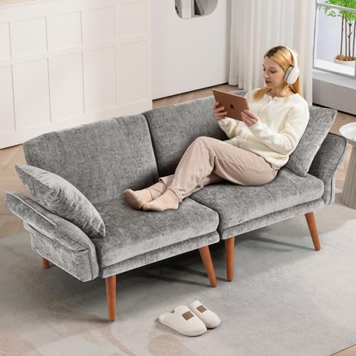 Grey Chenille 2 Seat Loveseat Sofa P502997