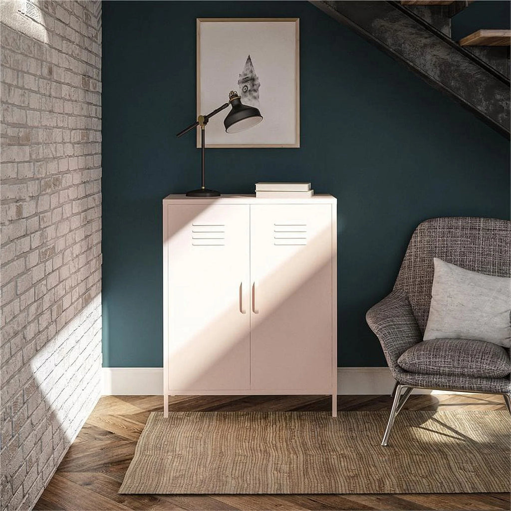 2 Door Metal Storage Cabinet in Pink R737076