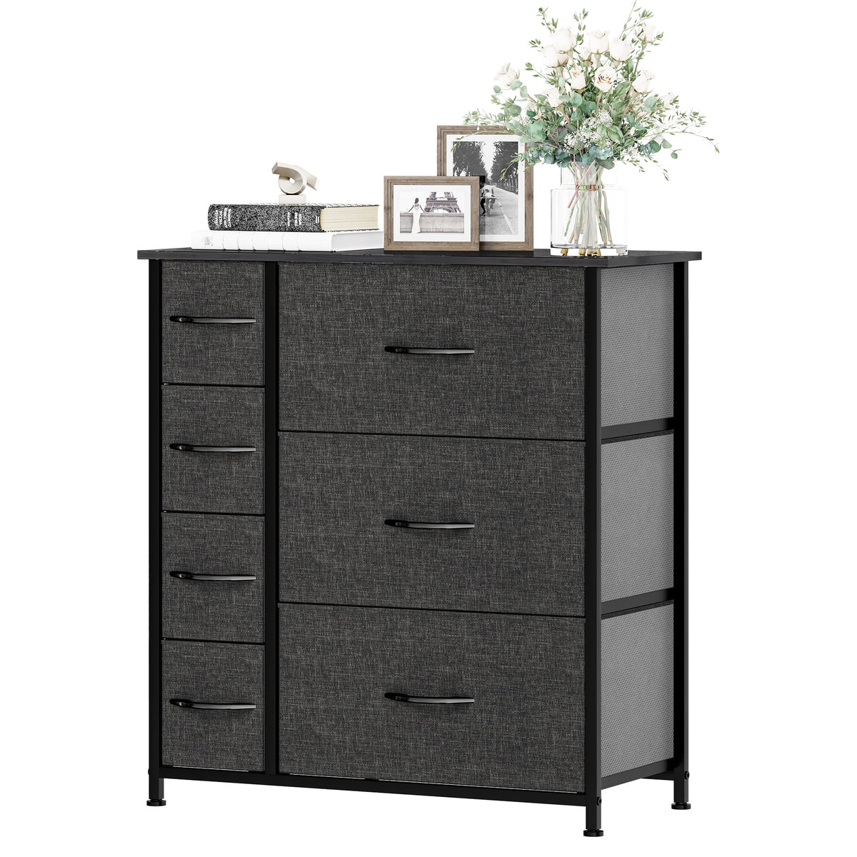 Gray Metal Fabric Wood Drawer Chests L171