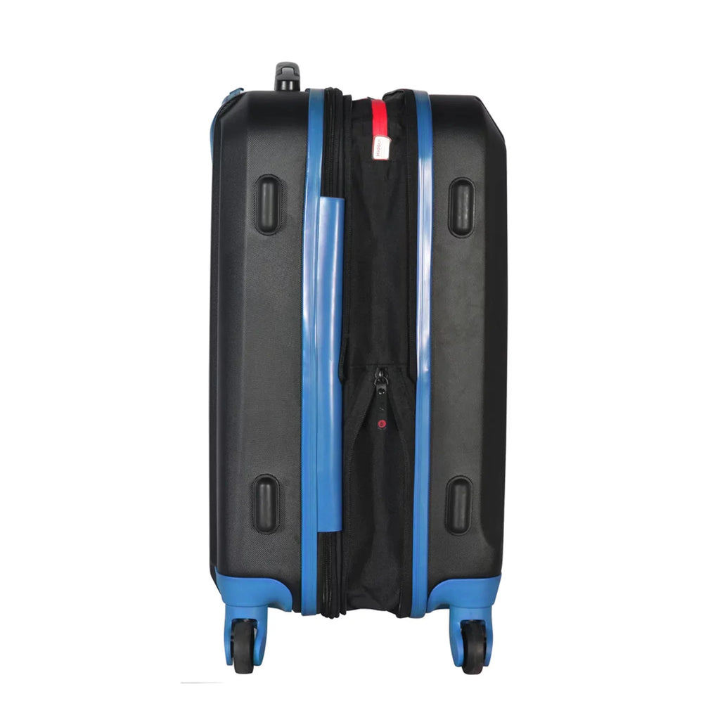 Expandable Hardside Carry-On Luggage Spinner Suitcase with Laptop Compartment, Black/Blue S54527