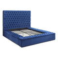 Blue Velvet Upholstered Queen Bed N410226