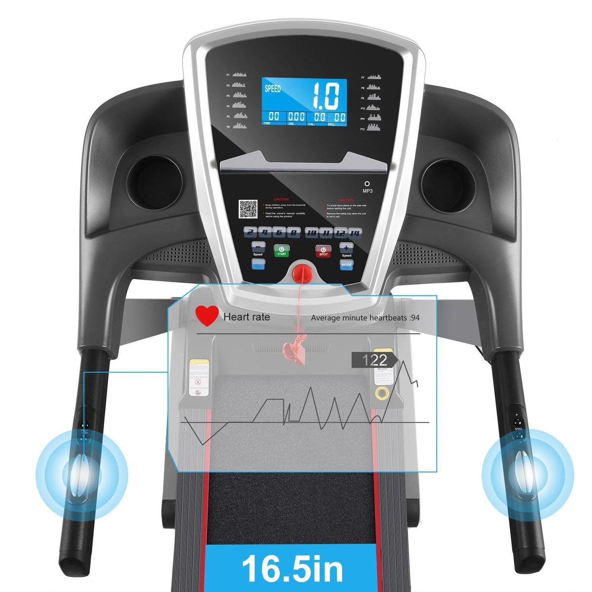 3HP Incline Treadmill with 15 Level Auto Incline Q446099