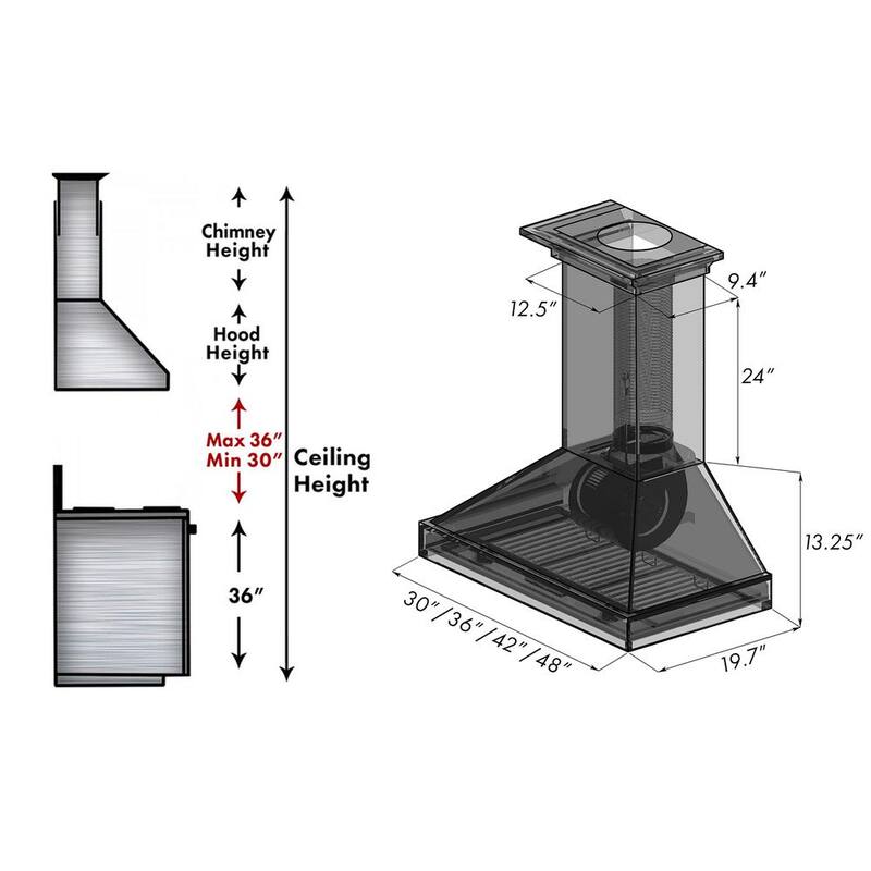 30 in. 400 CFM Convertible Wall Mount Range Hood X73088