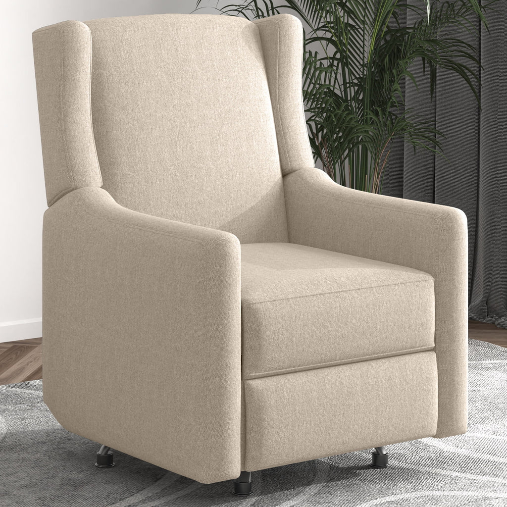 Beige Linen Swivel Rocking Chair S912