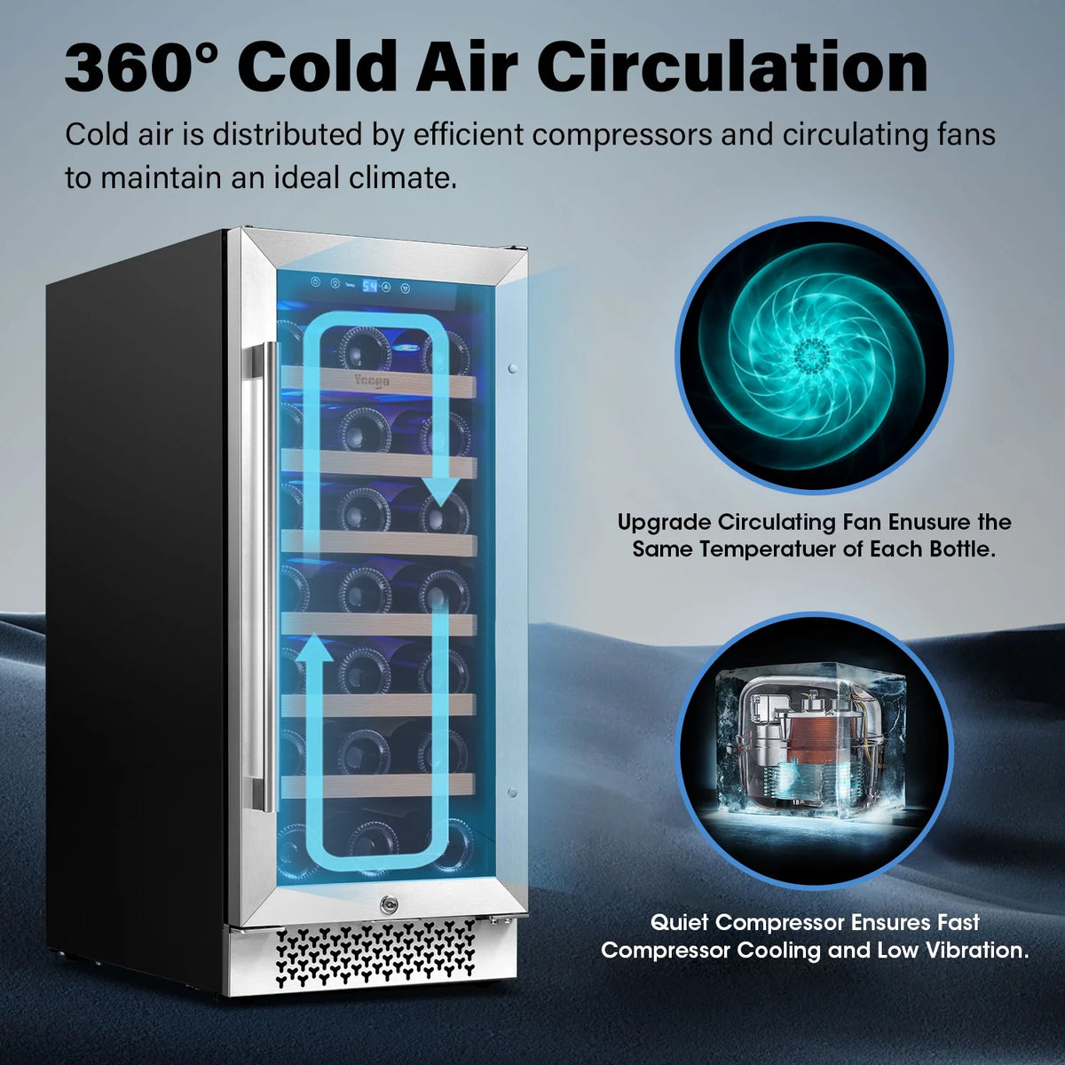 15" 33 Bottle Wine Refrigerator with Digital Temperature Control H484320