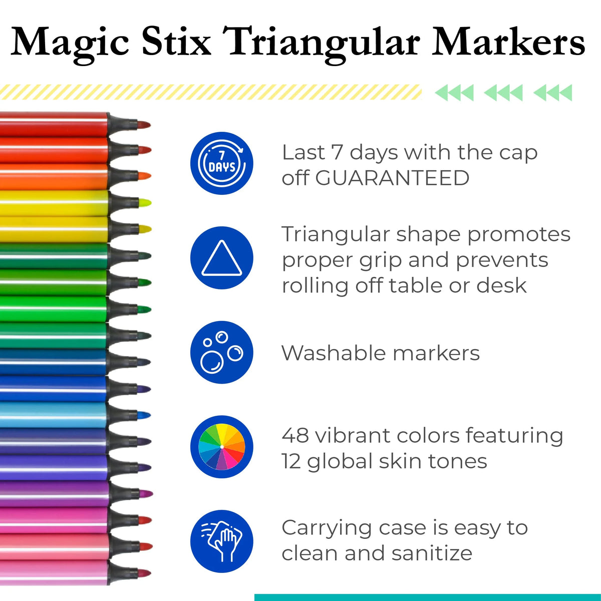 Non-Toxic Washable Markers For Kids, 48 Set W65212