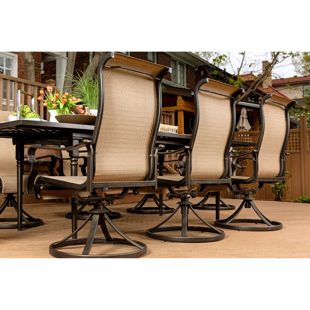 7-Piece Dining Set with Expandable Table and 6 Swivel Rockers B38548