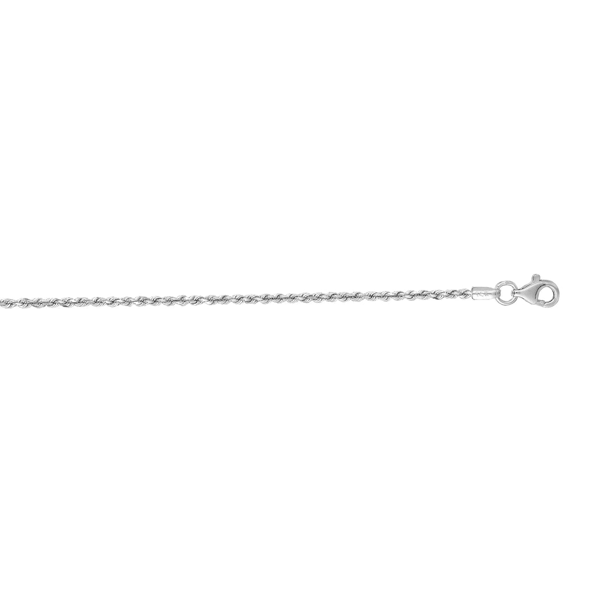 14k White Gold 1.5 mm Rope Chain Necklace 24" F746