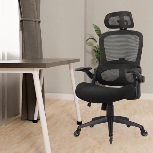 Black Ergonomic Mesh Office Chair with Lumbar Support V467