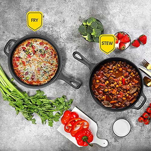 Pre-Seasoned Cast Iron Dutch Oven with Skillet Lid 5QT Z277530