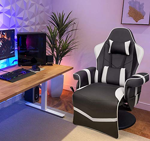 Black Pu Leather Ergonomic Reclining Gaming Sofa Chair with Footrest N15104