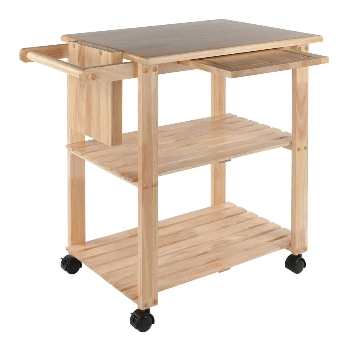 Wood Butcher Block Kitchen Cart in Natural Y596226