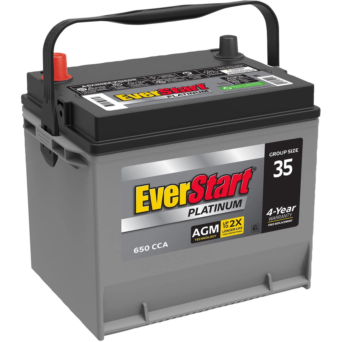 Platinum AGM Automotive Battery Group Size 35 12 Volt 650 CCA C11400