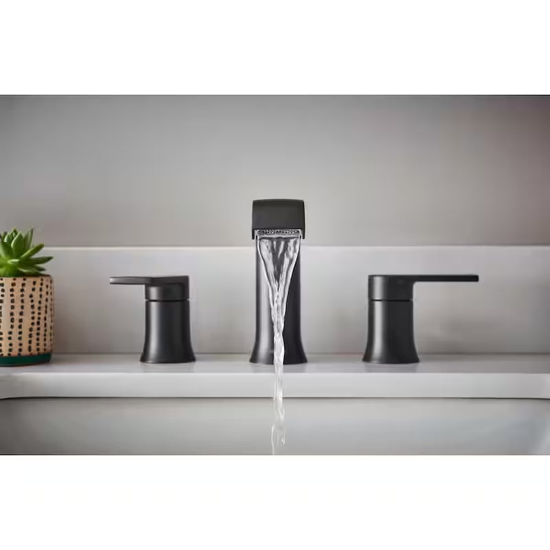 8 in. Widespread Double Handle Bathroom Faucet with Drain Kit Brushed Nickel 2-Pack F4716