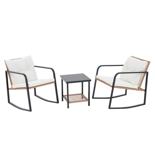 3 Piece Wicker Outdoor Bistro Set with Cushions X87610