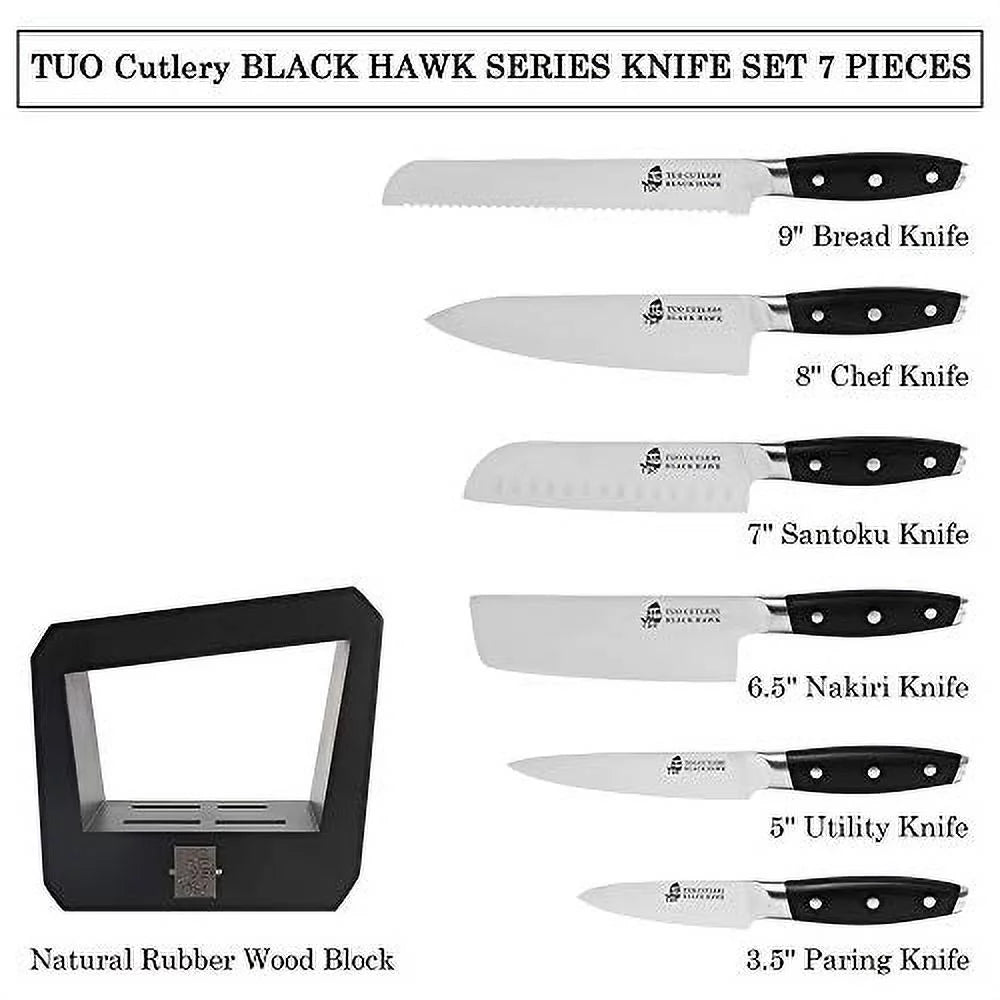 7 Piece Kitchen Knife Set with Wooden Block X699