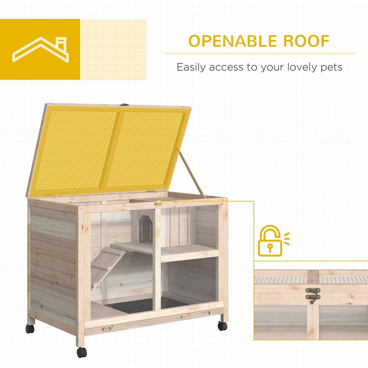 2-Story Wooden Rabbit Hutch L34530