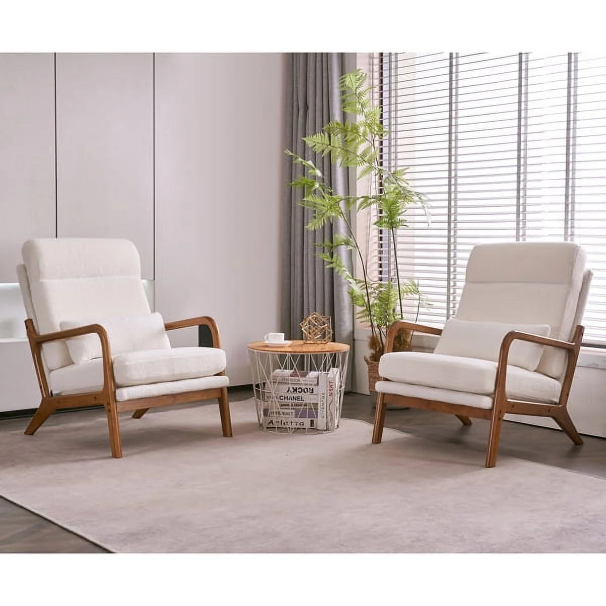 Mid-Century Modern Accent Chair with Lumbar Pillow I2280