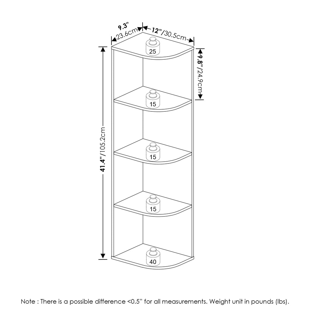 4-Tier Corner Open Shelf Bookcase D4878