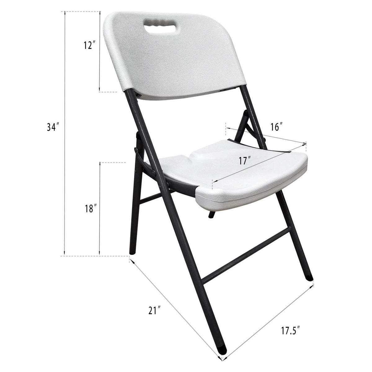 White 20 Pack Plastic Folding Chairs C7857