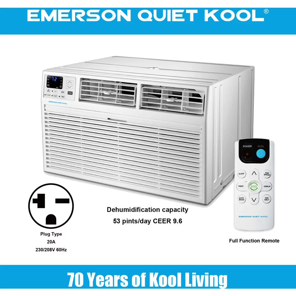 10,000 BTU 230-Volt Through-the-Wall Air Conditioner with Heater, White N8720