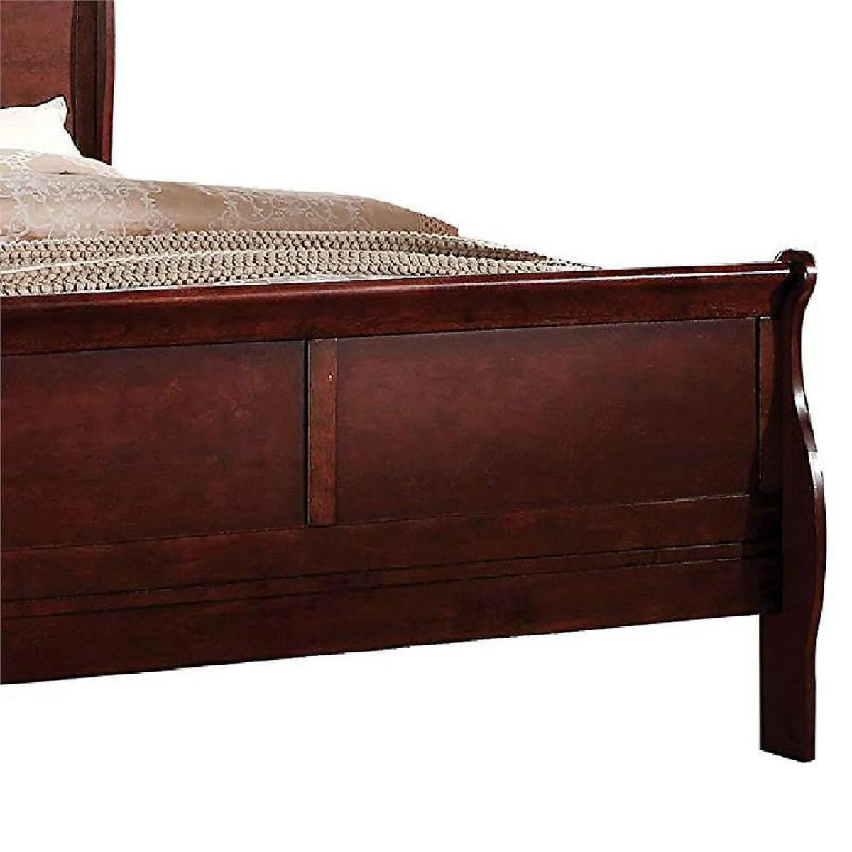 Brown Wood Queen Sleigh Bed T610