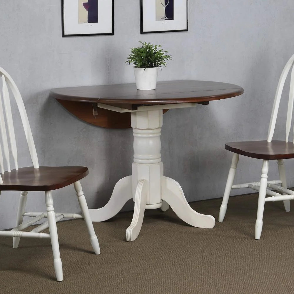 42" Round Extending Dropleaf Wood Dining Table W941877