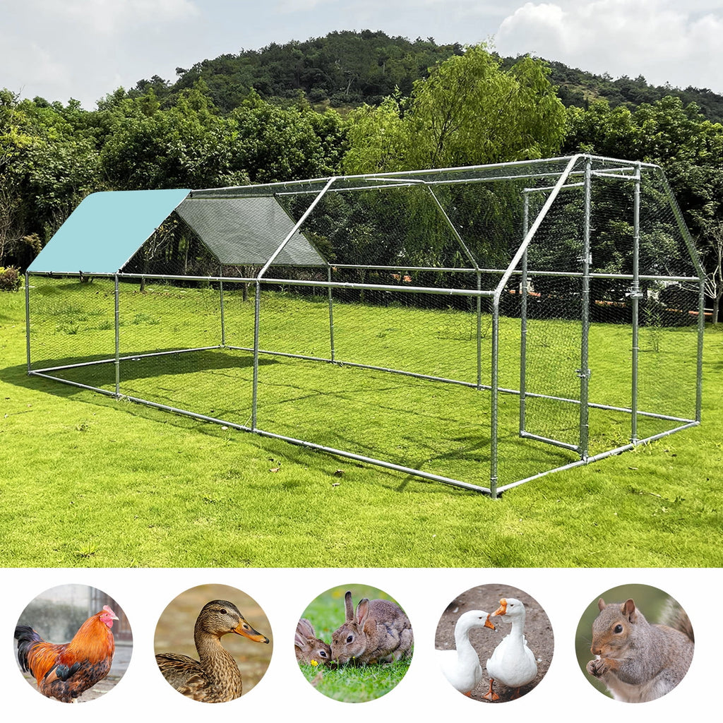 Extra Large Walk in Metal Chicken Coop 9x18ft O66507