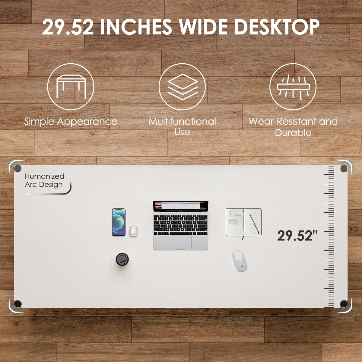 68.8-Inch White Computer Desk E229