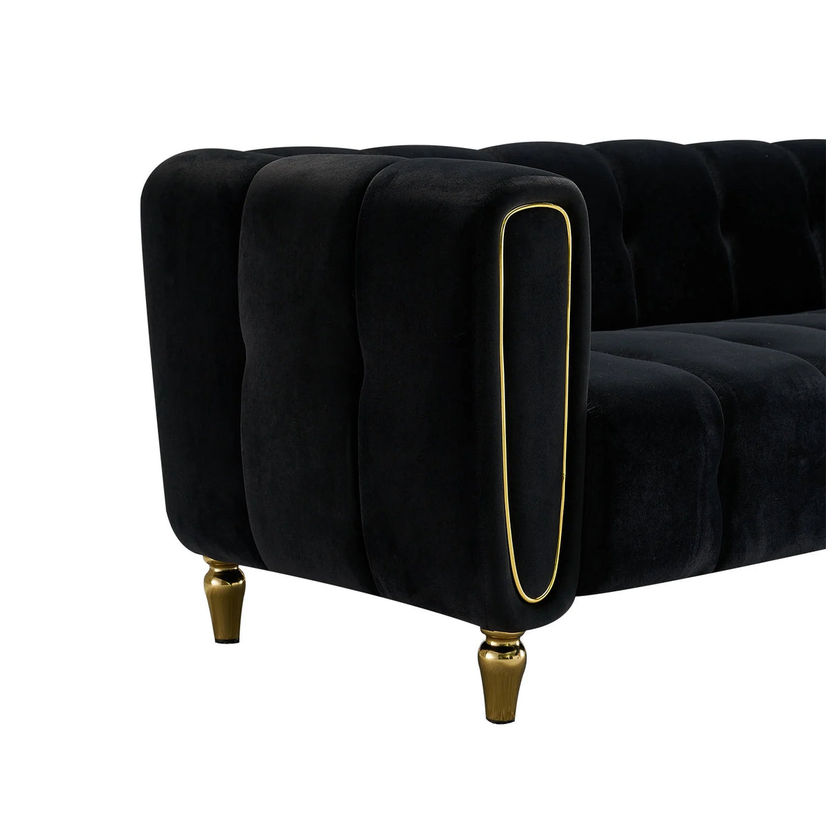 Black Velvet Sofa H314