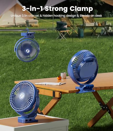 8-inch Clip on Fan 12000mAh Rechargeable 3 Speeds R774