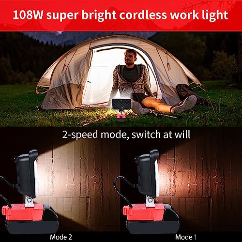 Cordless LED Work Light 108W 5400LM Adjustable Portable Flood Light I948594
