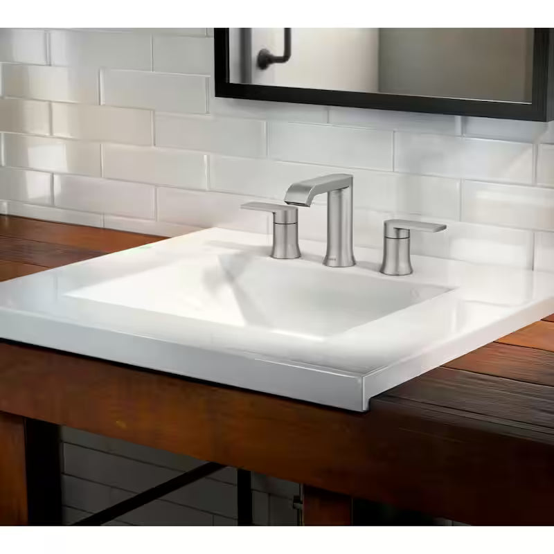 8 in. Widespread Double Handle Bathroom Faucet Brushed Nickel M38023