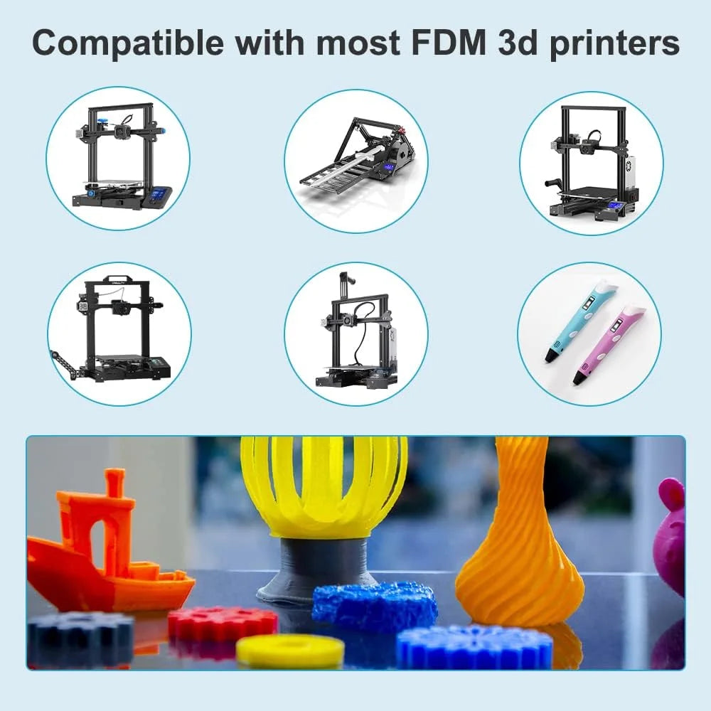 10 Packs 1.75mm PLA 3D Printer Filament Black Z19948