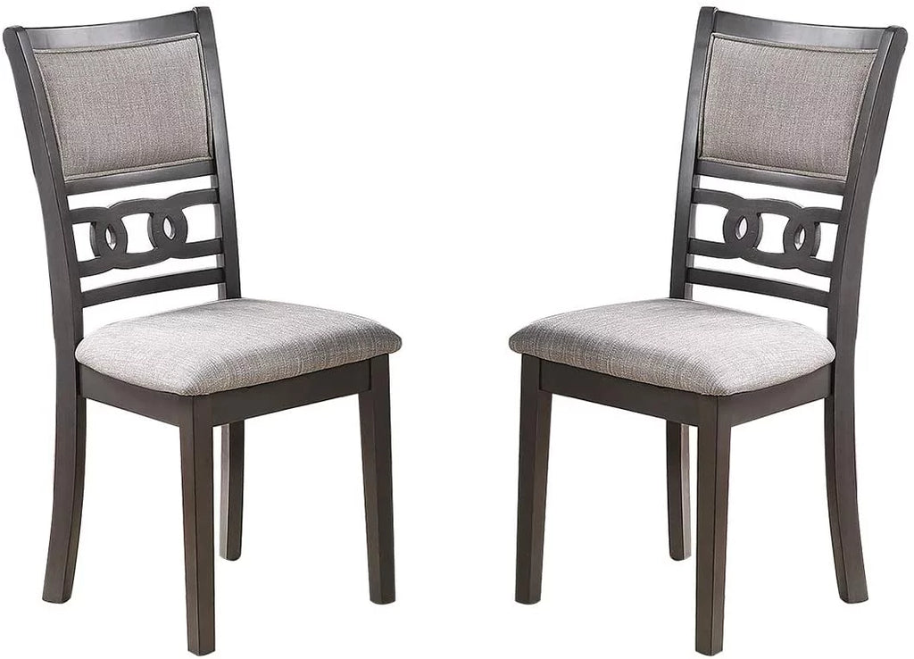 Set of 4 Grey Rubberwood Dining Chairs L4155