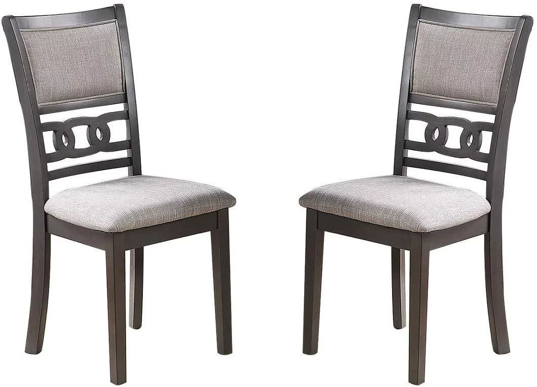 Set of 4 Grey Rubberwood Dining Chairs L4155