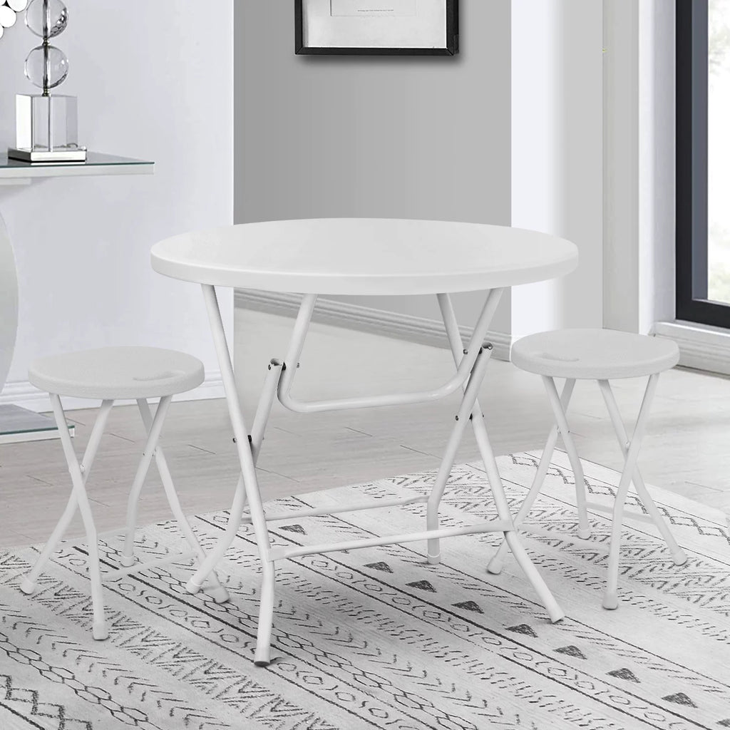 10 Pack 2.6Ft White Round Folding Table Q902