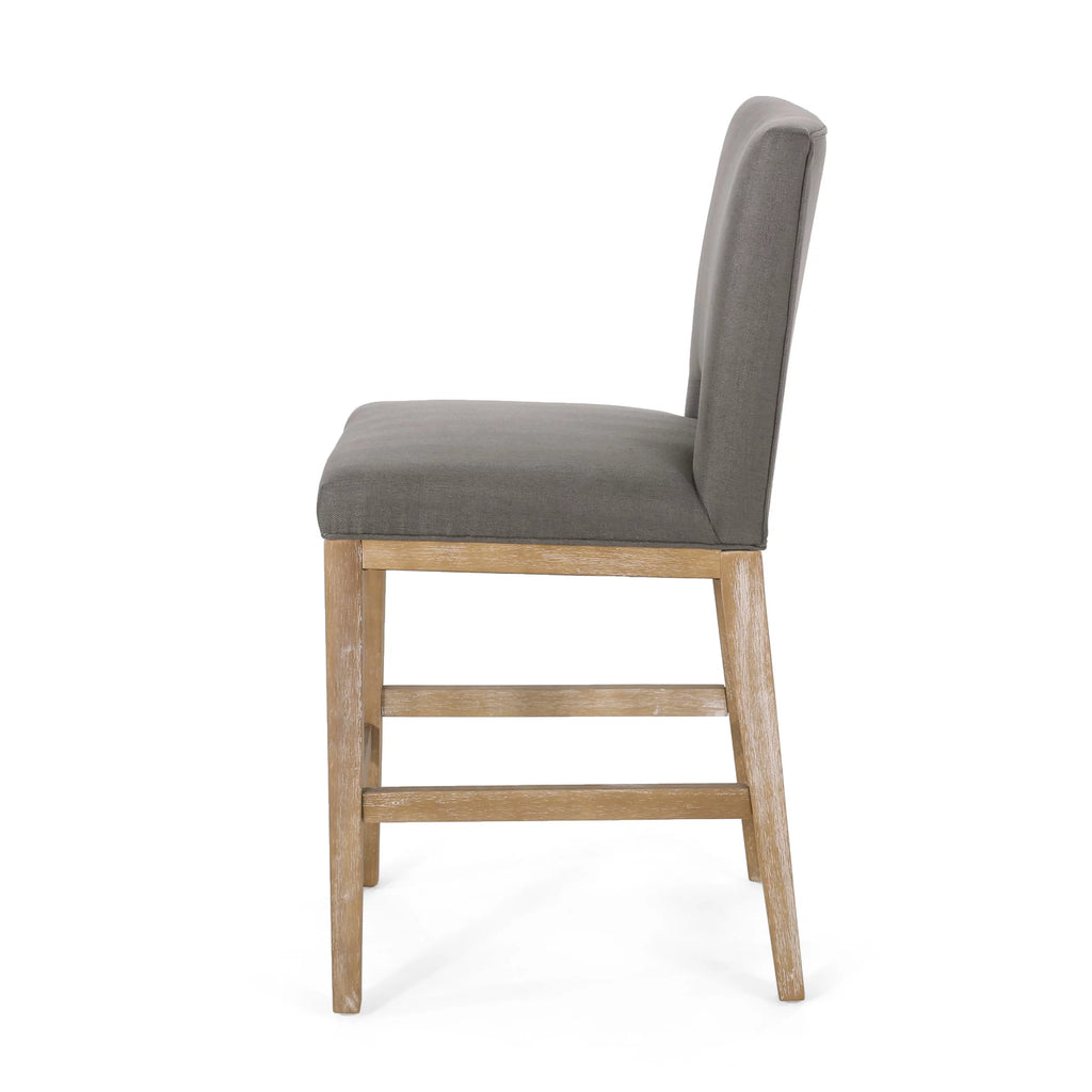 Fabric Upholstered 27 Inch Counter Stools, Set of 2 L104373